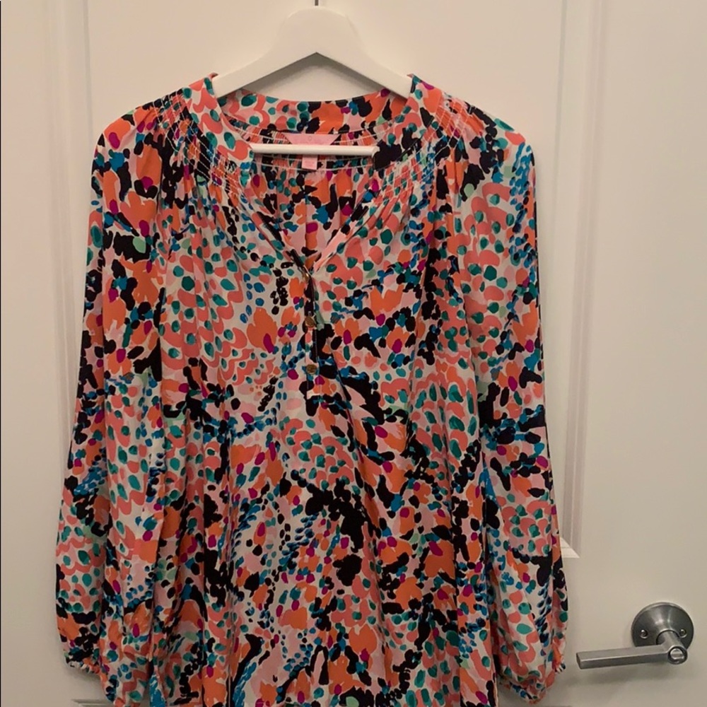 Lilly Pulitzer silk patterned blouse
